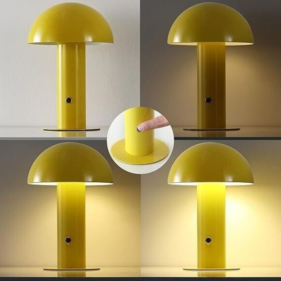 JONATHAN Y Lamp Yellow Mushroom Rechargeable Touch 7.13"D x 7.13"W x 10.75"H NEW - Picture 3 of 6